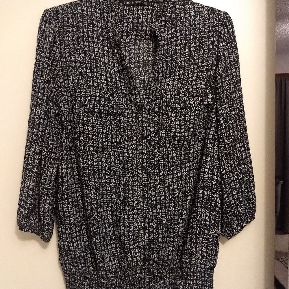 Navy blue with stars blouse, size medium
